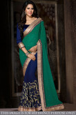Georgette And Lycra Saree With Banglori Silk Blouse