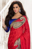 Red Georgette Saree with Art Silk Blouse
