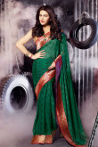 Green Georgette Net Saree with Art Silk Blouse