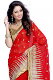 Red Georgette Saree with Silk Blouse