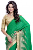 Green Georgette Saree with Silk Blouse
