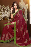 Pink Chiffon Saree with Art Silk Blouse