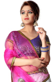 Blue Net Lehenga and Banarsi Brocade Choli