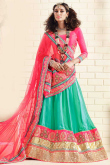 Pink art silk semi stictch lehenga choli