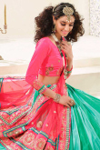 Pink art silk semi stictch lehenga choli