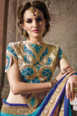 Sky Blue And Velvet Saree With Art Silk Blouse
