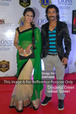Green-Beige Georgette Saree with Velvet Blouse