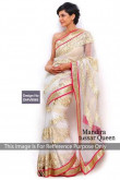 Mandira Bedi Off white Net Saree With Silk Blouse