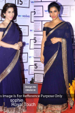 Blue Georgette Saree With Raw Silk Blouse