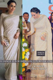 Bollywood celebrity karisma kapoor beige Georgette Saree With Banglori silk Blouse