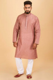 Eid Special Peach Pink Kurta Pajama Set with Touch of Embroidery