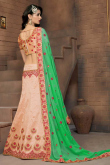 Peach Mulberry Silk Embroidery Lehenga Choli