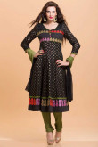 embroidered suits online-Black with Green