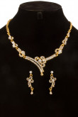 Crystal Studded Necklace with Jhumka earrings 