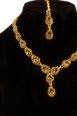 Crystal Studded Necklace with Jhumka earrings and Tika