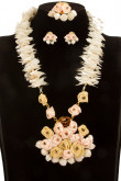 Flower Necklace Set with Jhumka Earring and Tika