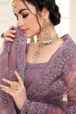Designer Net Lehenga Choli in Mauve Color