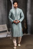 Designer Readymade Wedding Grey Kurta With Churidar