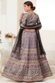 Digital Print Silk Dusty Purple Lehenga