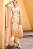 Digital Printed Viscose Light Peach Trouser Suit