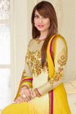 Yellow Georgette Anarkali Churidar Suit