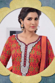 Multi color and Pink Cotton Churidar Suit