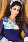 Printed Navy Blue Geogette Kurti Tunics