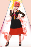 Black Red Georgette Kurti