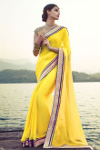 Yellow Georgette Saree with Yellow Blouse