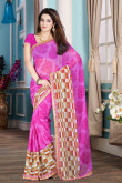 Pink Georgette Saree with Art Silk Blouse