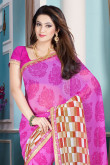 Pink Georgette Saree with Art Silk Blouse