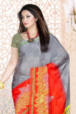 Multi Color Georgette Saree With Light Green Blouse