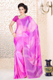 Pink Georgette Saree and Pink Blouse