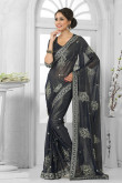 Grey Georgette Saree with Georgette Blouse