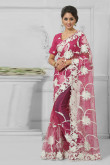 Pink Net Saree with Net Blouse