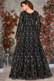 Dori Embroidered Black Net Anarkali Suit