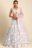 Dori Embroidered Mauve Chinnon Panelled Style Lehenga