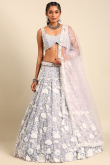 Dori Embroidered Mauve Chinnon Panelled Style Lehenga