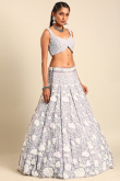 Dori Embroidered Mauve Chinnon Panelled Style Lehenga