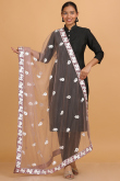 Dusty Pink Net Sequins Embroidered Dupatta 