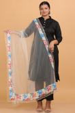 Off-White Net Dupatta With Lace