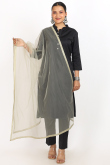 Sage Green Net Plain Dupatta