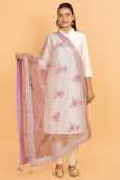 Light Purple Net Sequins Embroidered Dupatta