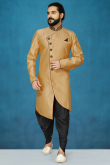Dupion Silk Beige Men's Sherwani