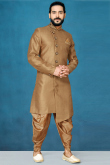 Dupion Silk Brown Men's Sherwani