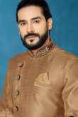 Dupion Silk Brown Men's Sherwani