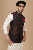 Dupion Silk Off-White Men Kurta With Churidar Pajama