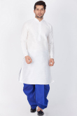 Dupion Silk Ready Made Kurta Dhoti for Wedding Party In White Color