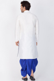 Dupion Silk Ready Made Kurta Dhoti for Wedding Party In White Color