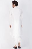 Dupion Silk Ready Made Kurta Dhoti In White Color for Wedding & Party
